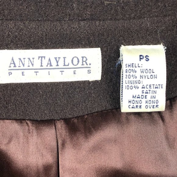 Ann Taylor Vintage Petites Brown Wool Blazer Academia Office Quiet Luxury - Picture 8 of 12